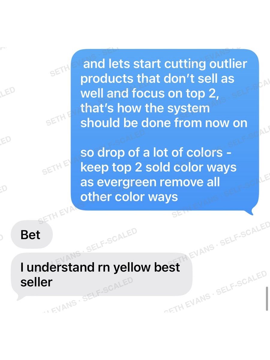 Text conversation: Cut to your top 2