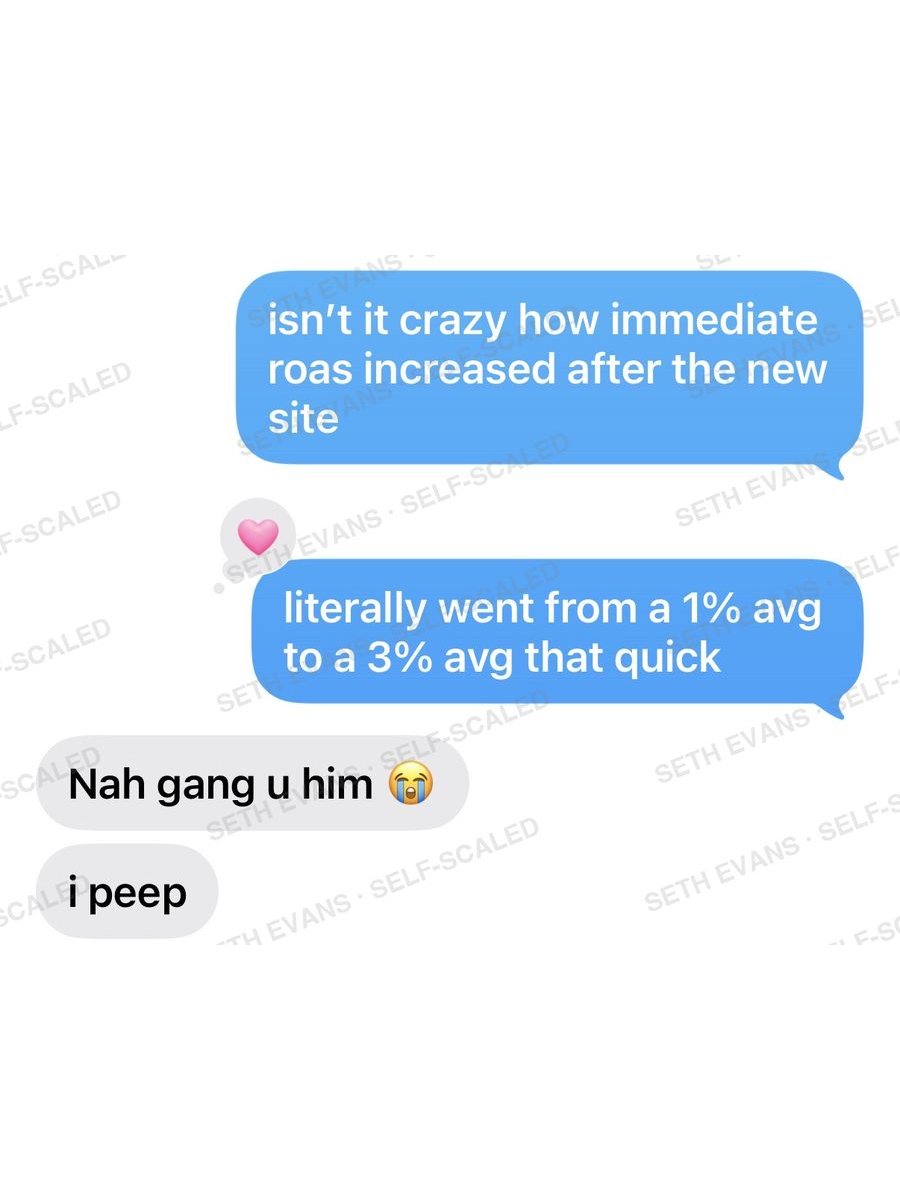Text conversation: New site