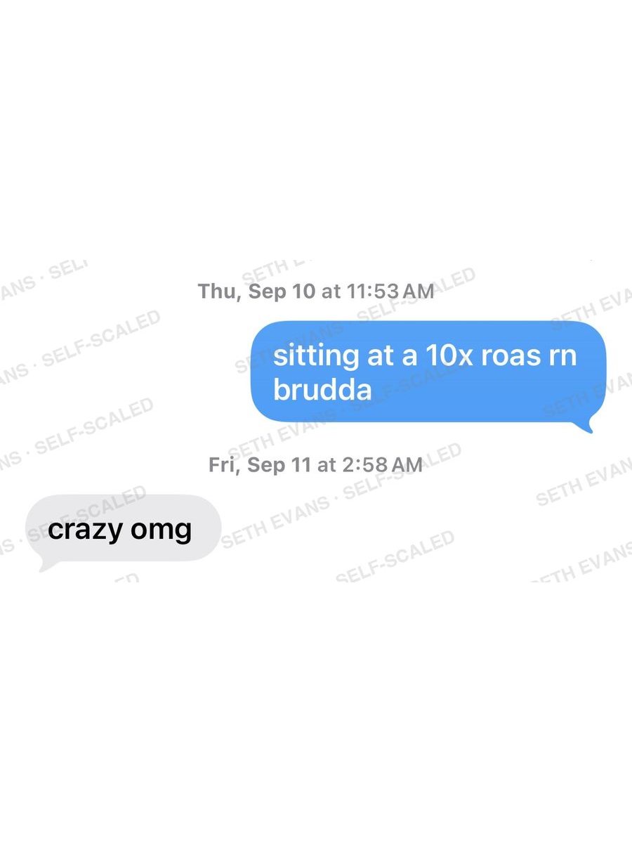Text conversation: $10 back per $1