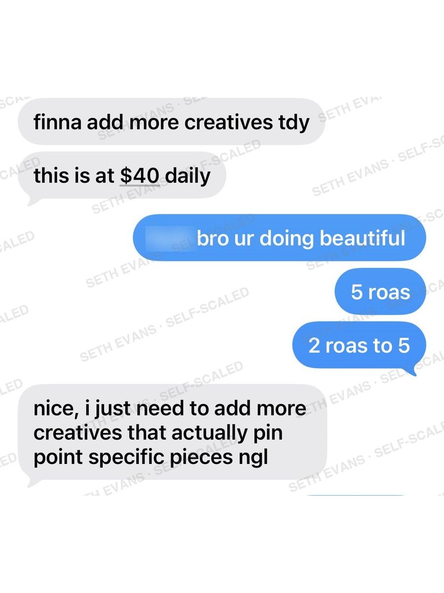 Text conversation: $2 back to $5 back